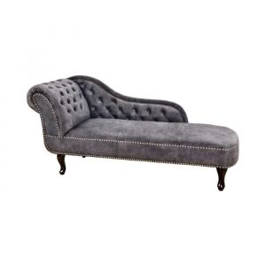 M&eacute;ridienne EDGAR &ndash; Gris fonc&eacute; &ndash; Velours style baroque