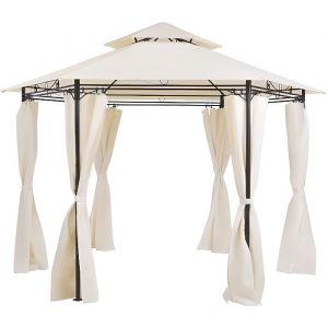 Beliani - Tonnelle de jardin hexagonale beige ⌀ 350 cm PORTEL