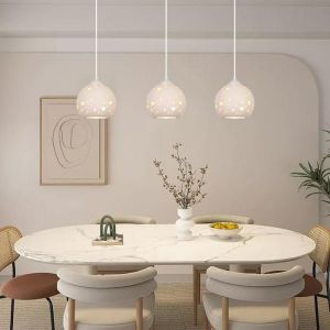 iDEGU 3pcs Suspension Luminaire Moderne Lustre Abat-jour en Céramique Design Planète Lampe de Plafond Style Nordique pour Enfants