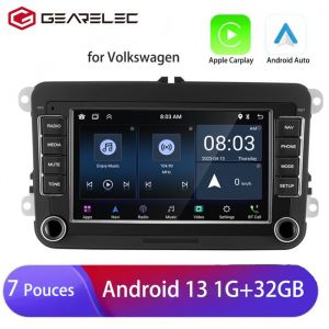 GEARELEC Autoradio 7 pouces sans fil CarPlay Android Auto WiFi Bluetooth pour VW  Passat 6 7 CC Polo GOLF 5 6 Touran T5