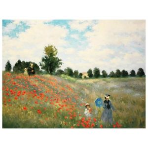Legendarte - Tableau Impression Sur Toile - Le Champ Des Coquelicots Claude Monet cm. 50x70