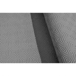 Protège Table sous Nappe PVC Gris – Ovale 140 x 200 cm - Roulé sur Tube en Carton (sans Plis)