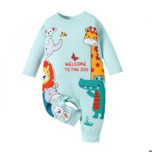 Combinaison Bebe Garcon 0-18 Mois Dinosaure Girafe Body Manche Longue Bebe Fille Lapin Koala Mignon Grenouillere sans Pied Vetement