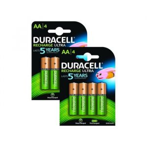 Duracell AA Pack de 8 Piles Rechargeables Pr&eacute;-Charg&eacute;es 2500 mAh