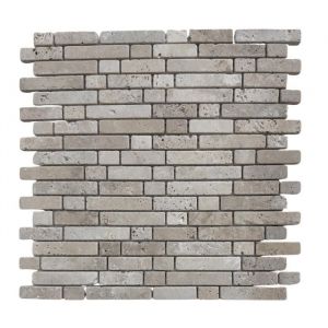 Mosa&iuml;que - ALBEDO PIERRE - Travertin Blanc Ivoire Vieilli - 305x305 cm - 8 mm - D&eacute;coratif