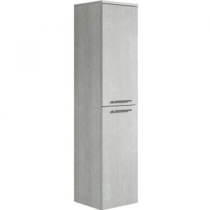 Armoire de rangement - Saturnus - Hauteur 130 cm - Béton Gris - Meuble de chambre - Contemporain - Design