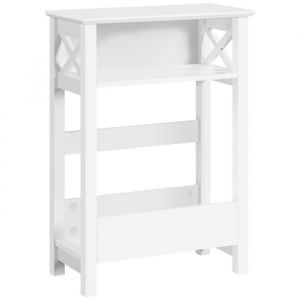 Yaheetech Table dAppoint Bout de Canapé Salon avec Porte-revues 50 × 25 × 70 cm Table de Chevet Chambre Blanc