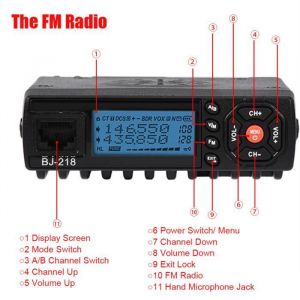 Shipenophy Radio mobile Mini Radio FM Mobile pour voiture émetteur-récepteur double bande VHf UHF pour véhicule talkie-walkie