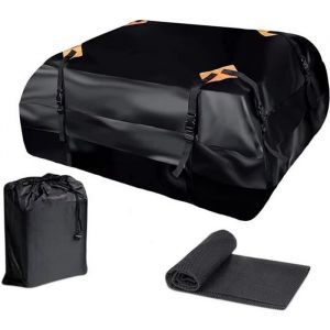 Coffre de toit pliable de voyage extérieur 600D 112*87*44cm sac de toit avec patin antidérapant.