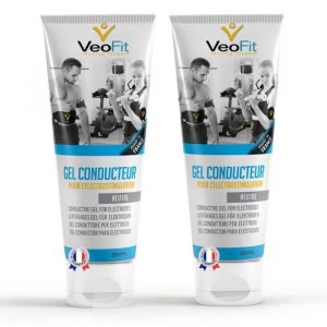 VEOFIT Lot de 2 Gels Conducteur Electrostimulateur de 250mL Made in France pour Ceinture Abdominale electrostimulation Contact…