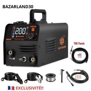 BAZARLAND30.Poste à souder semi-automatique HVM200 3 en 1 MIG MMA LIFT TIG Équipement de soudage sans gaz Onduleur IGBT