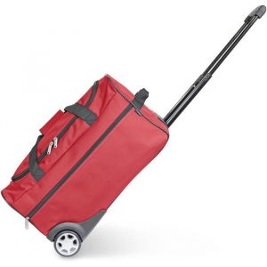 Sac de Voyage Trolley Rouge - Sac &agrave; roulettes canne t&eacute;lescopique compartiment spacieux poche zipp&eacute;e id&eacute;al week-end