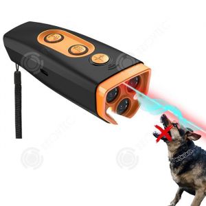 INN Anti aboiement chien ultrason 3 en 1 450mah type-c 3 vitesses anti-aboiement contient un laser et lampe de poche et des