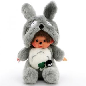 Poupée Kiki Totoro Monchichi Doll Peluche 20cm Gris avec biberon Y01437