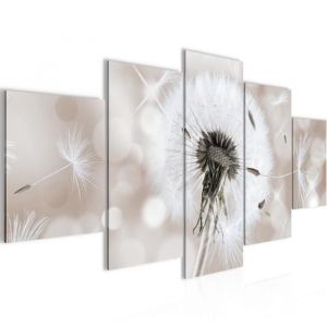 Runa art Tableau D&eacute;coration Murale Fleurs de Pissenlit 150x75 cm - 5 Panneaux Deco Toile Pr&ecirc;t &agrave; Accrocher 211253b