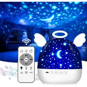 Lampe Etoile Projecteur Veilleuse Enfant Avec 22 FilmsVeilleuse Bébé Projecteur Ciel Etoile Plafond360°Rotation Et Telecommandé