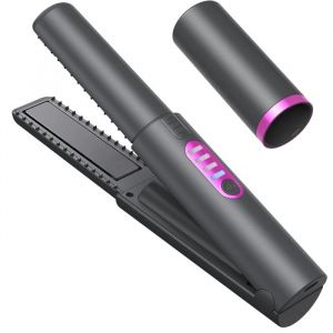 Fer &agrave; Lisser Sans Fil Fer &agrave; Lisser Curler 2 en 1 5000mAh Mini Lisseur de Cheveux de Voyage Chauffage Rapide
