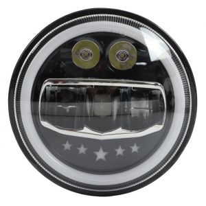 Phare LED Rond 7 po de Moto 6000K 12V Phare Avant Universel Lumière Blanche pour Motos Voitures