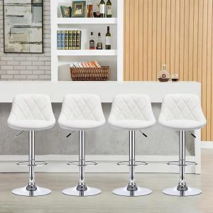 SUPFINE 4PCS Tabourets de Bar Scandinave Repose-Pieds Capacit&eacute; de Charge Maximale 130 kg Chaise de Cuisine R&eacute;glables en Hauteur