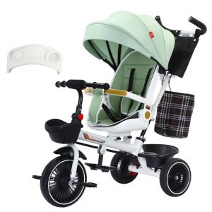 Tricycle Evolutif Bébé Siège Pivotant Réglable et Compact à 360° Tricycle Enfant avec Pare Soleil pour 6 Mois à 6 Ans