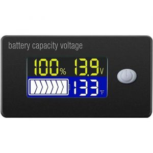 Indicateur de capacité de la batterie 12V affichage LCD voltmètre testeur de température pour Li-ion Lifepo4 plomb