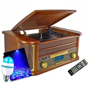 Cha&icirc;ne Hi-Fi - INOVALLEY - RETRO29-E - Bluetooth - Encode vinyles/MP3 - Ampoule LED E27