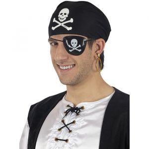 D&eacute;guisement accessoires pirate 123645- FUNIDELIA- D&eacute;guisement Adulte- Halloween- Echarpe boucle doreille et &eacute;cusson