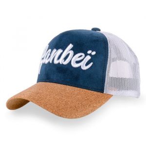 Ganbei Casquette trucker MADRID Homme - Trucker - Filet Rigide - Beige  Bleu  Blanc - Visière Arrondie