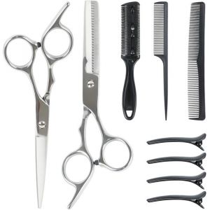 Set de Ciseaux Coiffure Desepaissir Set de Ciseaux de Coiffure 2-in-1 Kit Coiffure Professionnel pour Femmes Enfants 6.7 Inch