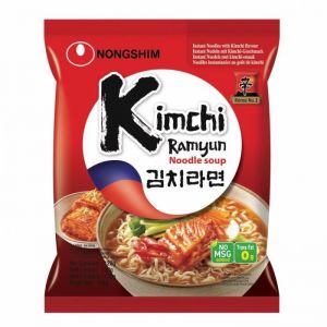 Soupe / Nouilles instantanées coréennes pimentées saveur Kimchi - Ramen Ramyun - Marque Nongshim - 6 sachets
