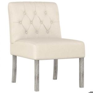 SOLDES DHIVER&reg;Fauteuil salon - Fauteuil relaxant - 1 place - 48x64x72 cm - sans accoudoirs lin design de boutons - 48438