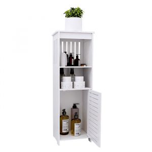 MIPAN Armoire de salle de bain &eacute;tanche base blanche meuble de rangement vertical 25*20*80cm ARMOIRE DE SALLE DE BAIN blanc