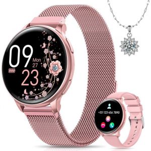 Montre Connectée Femme Avec Appel Bluetooth 1.27 Smartwatch Avec Fréquence Cardiaque Moniteur De Sommeil Podomètre Calories Sp