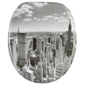 Abattant WC frein de chute soft close Skyline New York - Finition de haute qualit&eacute; - Fixation facile