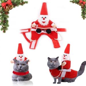 2XL Manteau Père Noël Chien Vêtements de Noël pour Chien Noël Créatif Chien CostumeCostume de Noël pour Chien Deguisement Chat