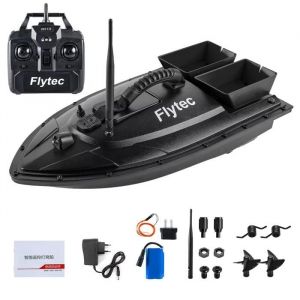 BATEAU DAPPAT DE PECHE TELECOMMANDE AVEC LUMIERE LED AMORCEUR POISSON NEUF