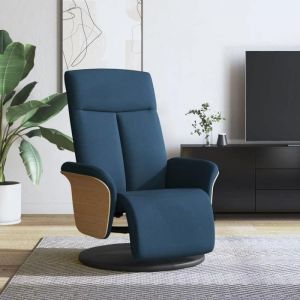 JUIN* Fauteuil réglable/relaxation Fauteuil inclinable avec repose-pieds bleu 100 % polyester Tissu F235489