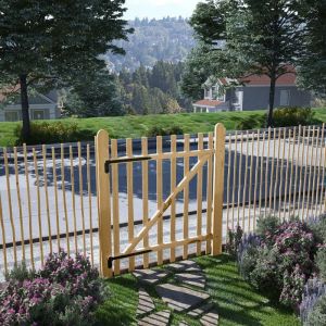 Portillon simple de clôture-Porte de jardin Bois de noisetier 100x120 cm