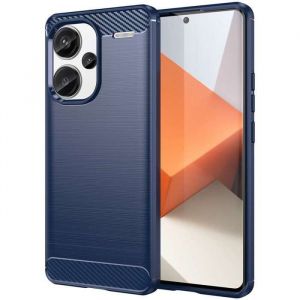 Coque pour Xiaomi Redmi Note 13 Pro+ Plus 5G - housse etui silicone gel carbone + verre trempe - BLEU FONCE