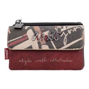 Anekke Porte-monnaie rouge fonc&eacute; brun fonc&eacute; pour femme - Parisian Coin Purse With Flap Multicolor 319537