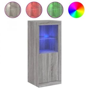 Buffet Gris avec lumi&egrave;res LED sonoma gris 41x37x100 cm - Meuble de salon - Buffet bas