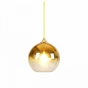 Lampe suspendue en verre de couleur d&eacute;grad&eacute;e sph&eacute;rique Lampe en verre moderne Lustre suspendu (or 20 cm)