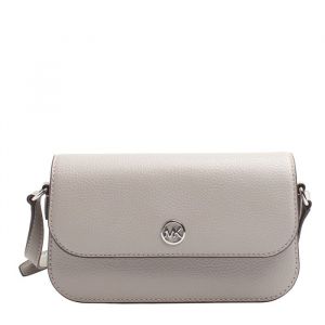 Sac bandouli&egrave;re en cuir pour femme Jet Set Travel 35F4STVC1L-Gris perle
