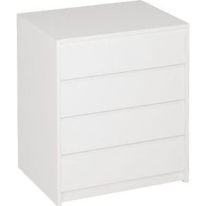 Commode Meuble de rangement coloris blanc - Longueur 60 x Hauteur 73.4 x Profondeur 45 cm