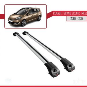 Compatible avec Renault Grand Scenic (Mk3) 2009-2016 Barres de Toit ACE-1 Railing Porte-Bagages de voiture GRIS