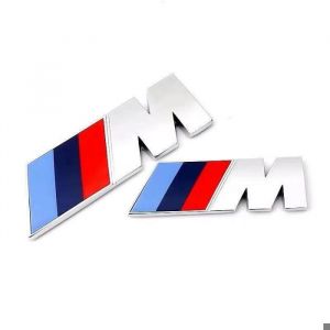 Embl&egrave;me - BMW - M - Lot de 2 - 4.5CM x 1.5CM - Noir - M&eacute;tal avec adh&eacute;sif puissant