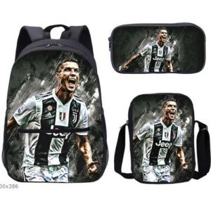 Sac à dos - Cristiano Ronaldo - Etoile de football - Noir - Toile - Enfant