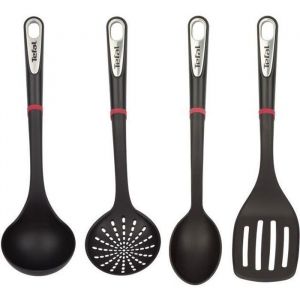 TEFAL - INGENIO Set de 4 Accessoires - Louche / Ecumoire / Cuill&egrave;re / Spatule - K206S414