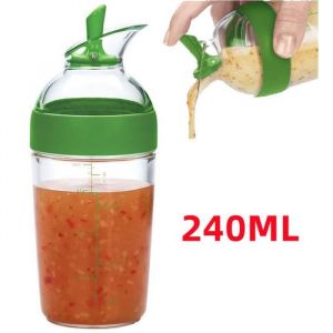 Shaker à VinaigretteSauce de soja MélangeurMélangeur à VinaigretteJus de Mélange Bouteillepour SauceCuisineSiropHuile(240ML)