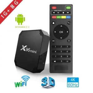X96mini TV Box Android 7.1.2 1+8G 4K Bo&icirc;tier Num&eacute;rique et Intelligent pour la T&eacute;l&eacute;vision CPU Amlogic S905W Quad Core Arm Cortex